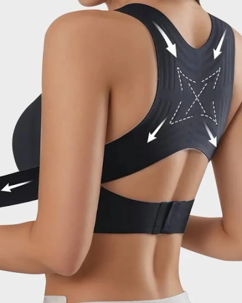 SheCurve Wireless Posture Correcting Bra with Front Closure and Cross-Back Straps