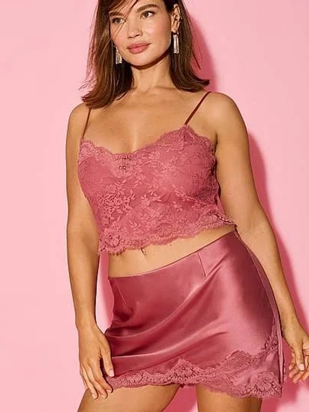 Dream Angels Satin Lace Cami & Mini Skirt Set