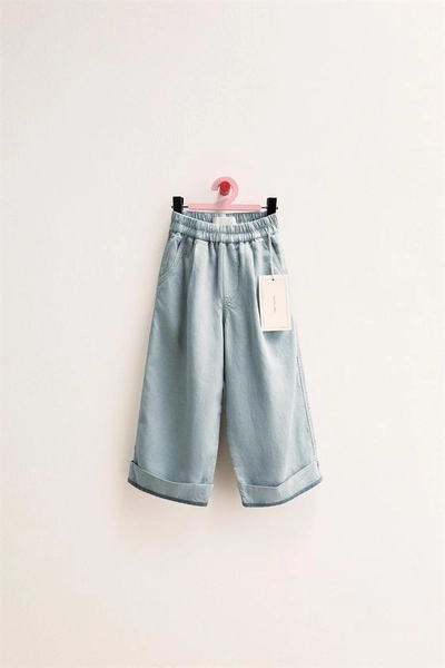 ZARA TIMELESS - LINEN PANTS WITH CONTRAST HEM