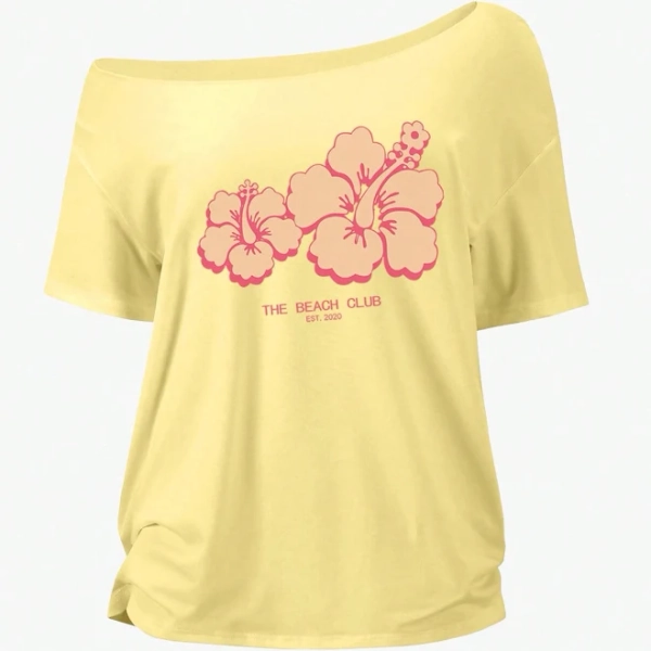 Sweetra Women's Hibiscus Floral Print T-Shirt