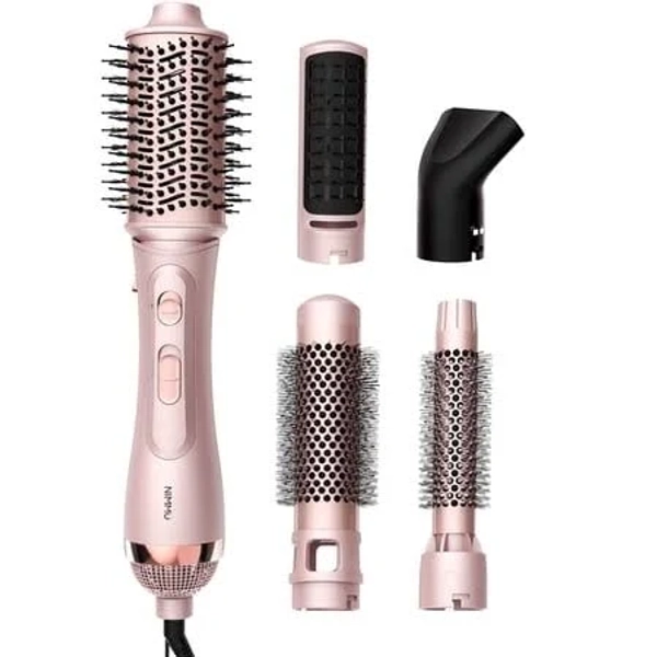 Blow Dryer Brush 5-in-1 Hair Styler Set, Salon Style Thermal Brush with Negative Ionic Technology, Detachable Brush Head and Comb Attachments for