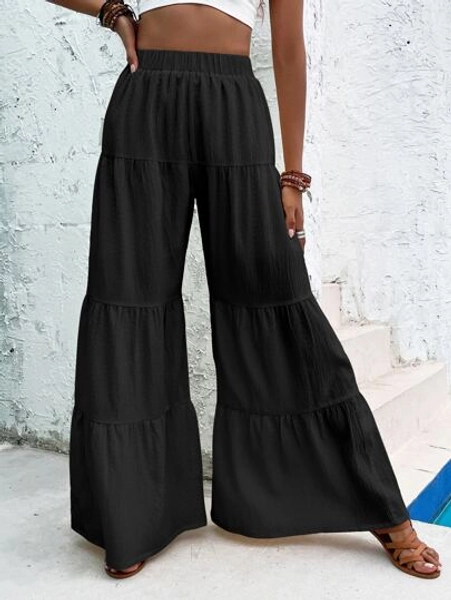 Breezaya Ruffle Hem Wide Leg Pants Fall Cloth For Women