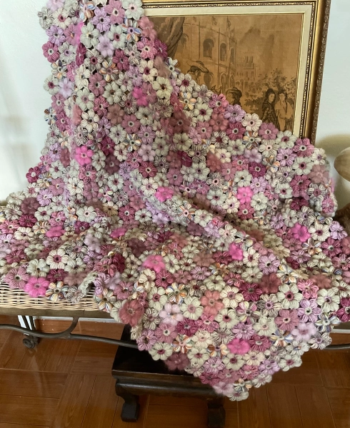Handmade Crochet Floral  Afghan, Crochet Floral Blanket, Multicolour Blanket, Handmade Afghan, Lap Throw, Home Decor Afghan, Crochet Blanket