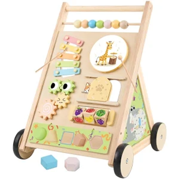Andador De Madera Para Bebes Con Ruedas Para Bebes De 6 A 12