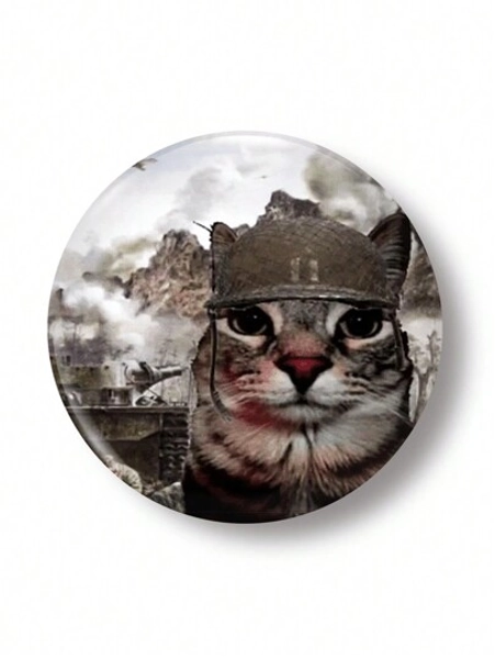 1pc 4.4cm/1.73inch Pattern Badge With Pin, Decorative Button Pin, Suitable For Attaching On Clothing, Bags, Backpacks, Fun Gift For Friends & Family