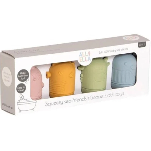 All4Ella Silicone Bath Toys Sea Friends
