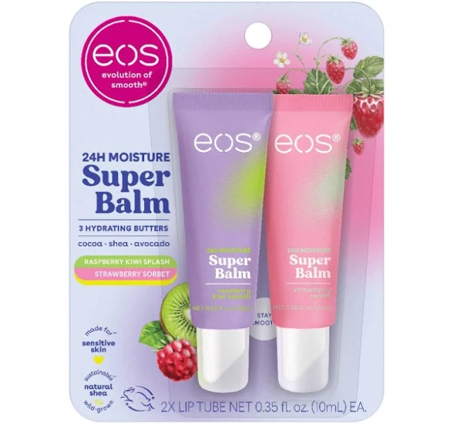 eos Strawberry Sorbet & Raspberry Kiwi Splash Super Balm 2-Pack