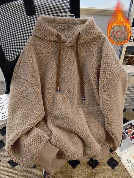 GlowEve 25pcs High-End Niche Fuzzy Thermal Lined Hoodie, Autumn/Winter