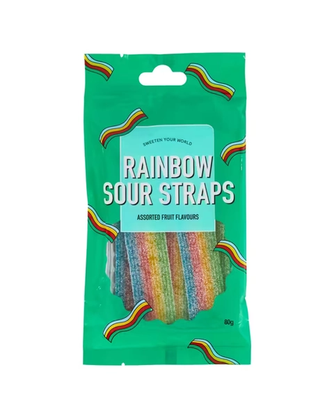 Rainbow Sour Straps 80g