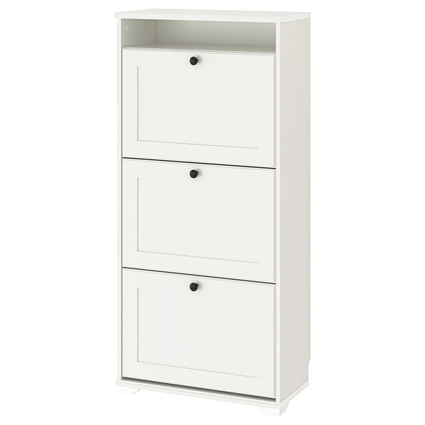 BRUSALI Shoe cabinet with 3 compartments - white 24x11 3/4x51 1/8 "