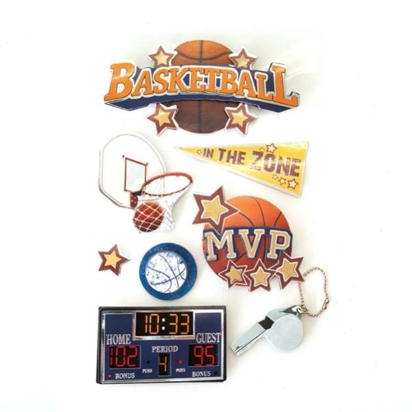 Scrapbook Stickers - 3D Basketball MVP