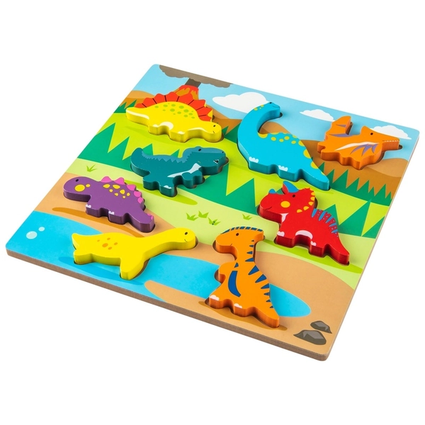 Chunky Wooden Dinosaur Shapes Puzzle | Smyths Toys UK