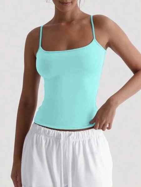 XLLAIS Sexy Backless Women's Camisole Elastic Casual Spaghetti Strap Top