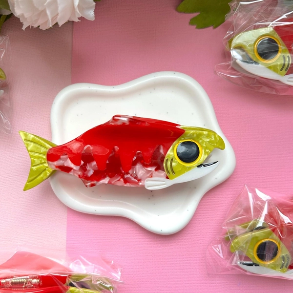Red Sockeye Salmon Hair Claw