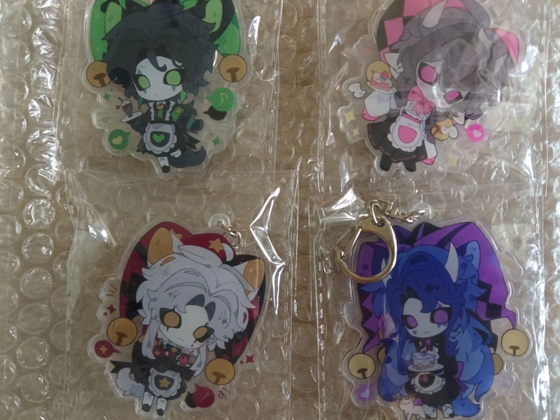 The Freak Circus  Pierrot  Harlequin Columbina Jester Acrylic Keychain Keyring