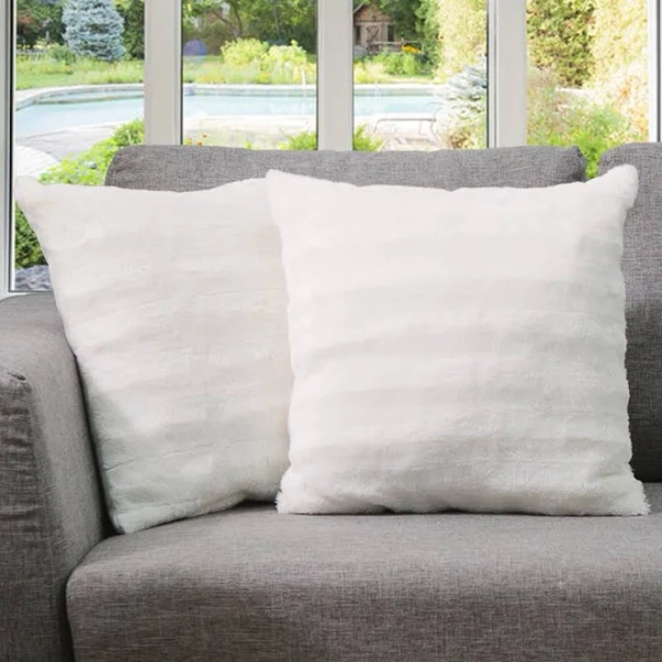 Cheer Collection Decorative Faux Fur Throw Pillows