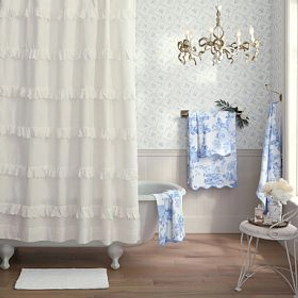 LoveShackFancy Scallop Ruffle Shower Curtain