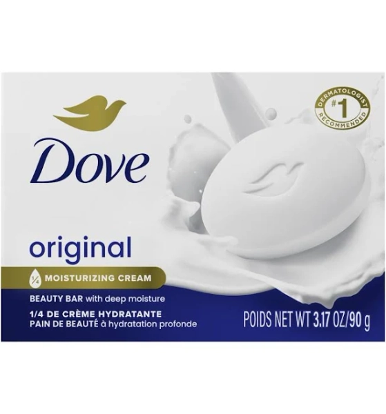Dove Beauty Bar Women's Bath Soap Gentle Skin Cleanser Original, 3.17 oz