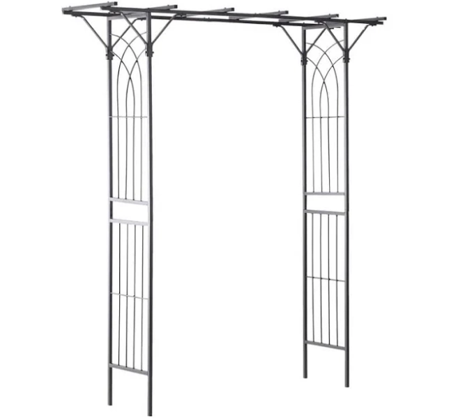 Outsunny 82” Decorative Metal Garden Trellis Arch