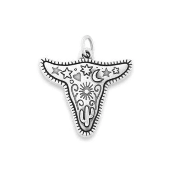 James Avery Sterling Silver Western Sky Steer Charm