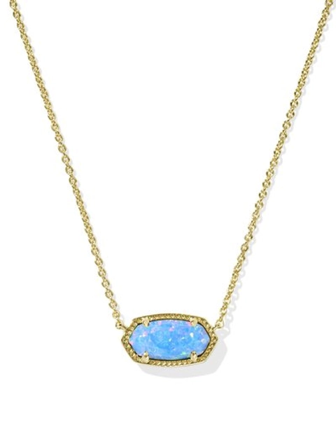 Kendra Scott Elisa Gold Short Pendant Necklace | Kyocera Opal