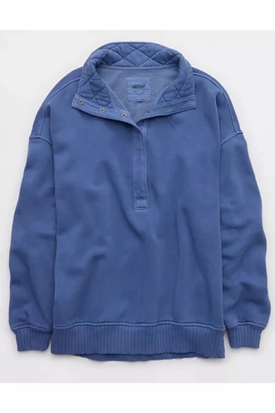 Aerie Oh Snap! Sweatshirt Women's Marbled Blue XXS