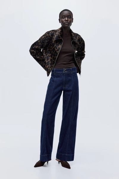 Wide High Jeans - Donker denimblauw - DAMES | H&M NL