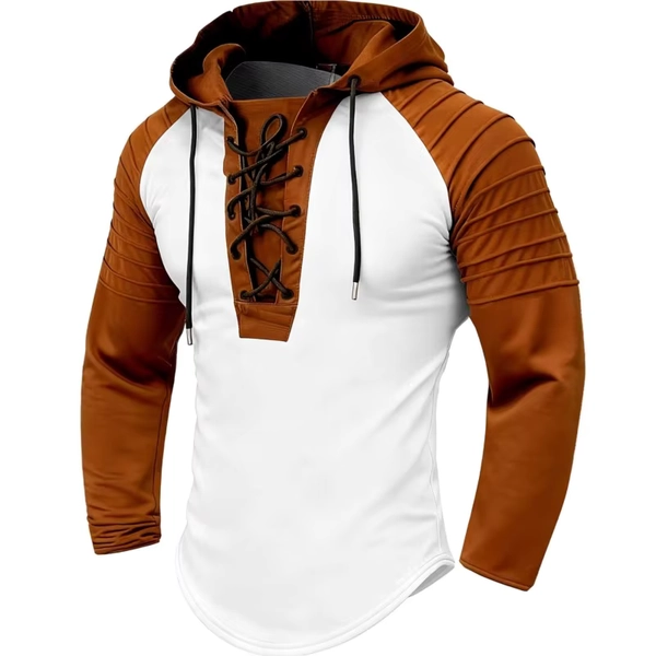 Spring And Autumn New Men's Hoodie Casual Men's Polo Top Fashionable Pleated Hoodie Men's Street Outdoor Long Sleeved Clothing - AliExpress 200000343