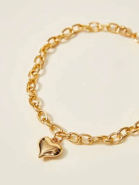 PETSIN 1 Adjustable Gold Heart Pendant Cat Collar Necklace - Stainless Steel, Elegant Accessory For Cats And Small Pets, Cat Accessories - Size Silver L