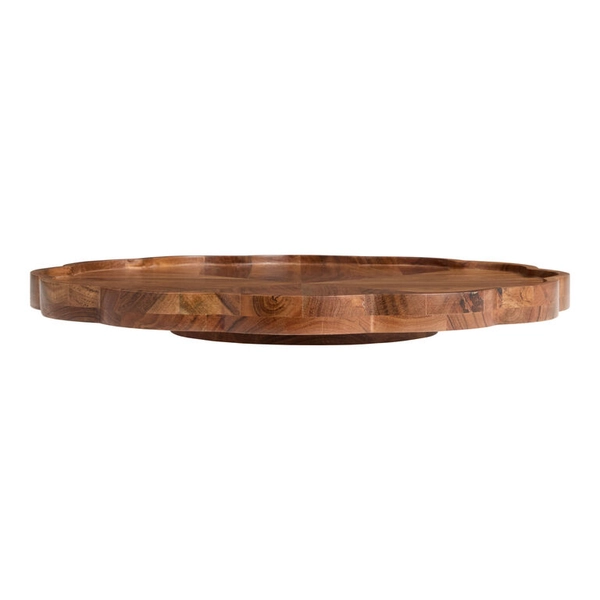 Acacia Wood Scalloped Lazy Susan