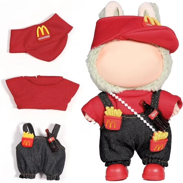 Clothes for 17cm Dolls(NO Doll) Outfit with Accessories Suit Cute Stylish Dress Up Set Pink Set