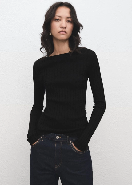 Boat neck ribbed sweater - Women | MANGO United Kingdom