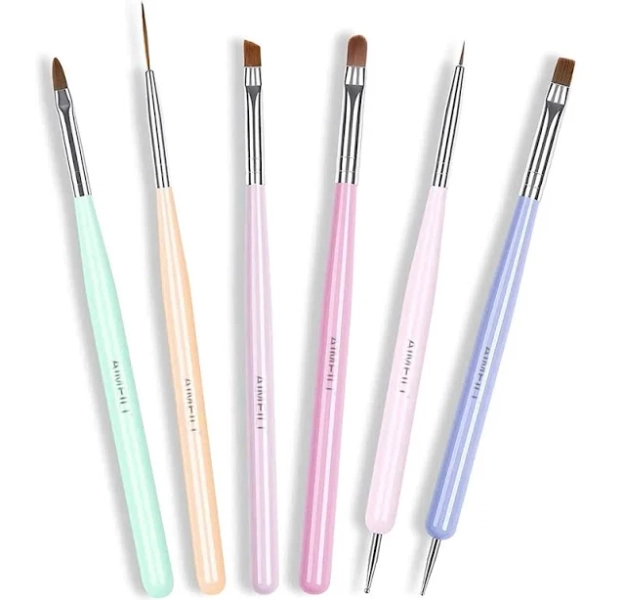AIMEILI 6pcs Nail Art Brushes