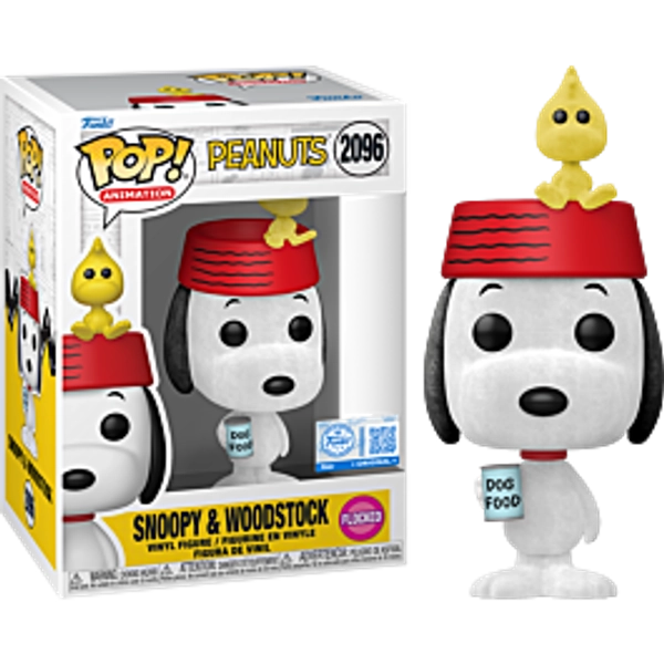 Peanuts - Snoopy with Woodstock Flocked Pop! Vinyl Figure