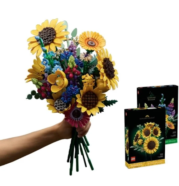 Lego Botanicals Sunflowers & Wildflowers Bundle - Building Sets for Adults, Ages 18+ - Mother's Day Gifts - Artificial Flowers Home Office, Bedroom