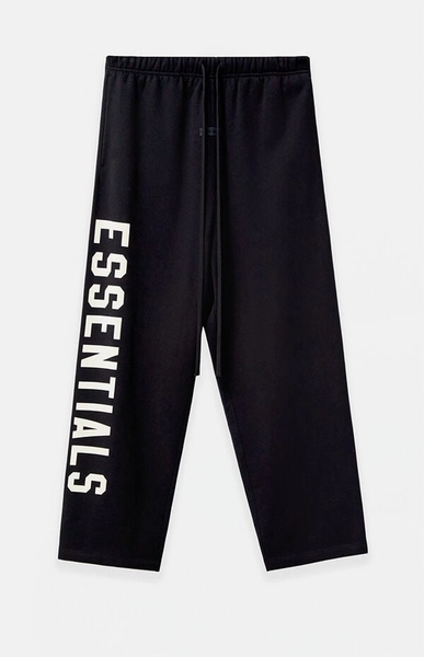 Jet Black Lounge Fleece Baggy Sweatpants