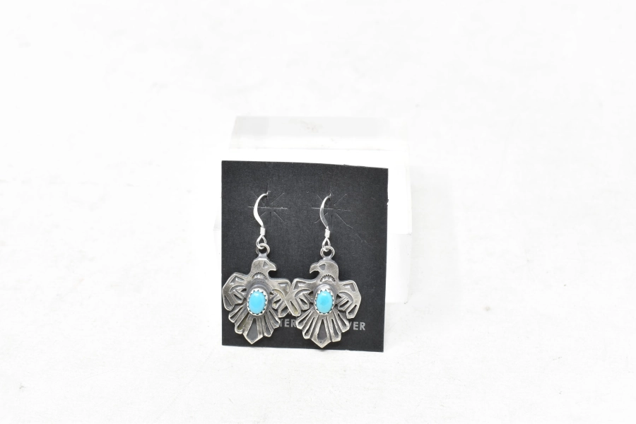 Thunderbird Earrings with Turquoise by Lee Shorty