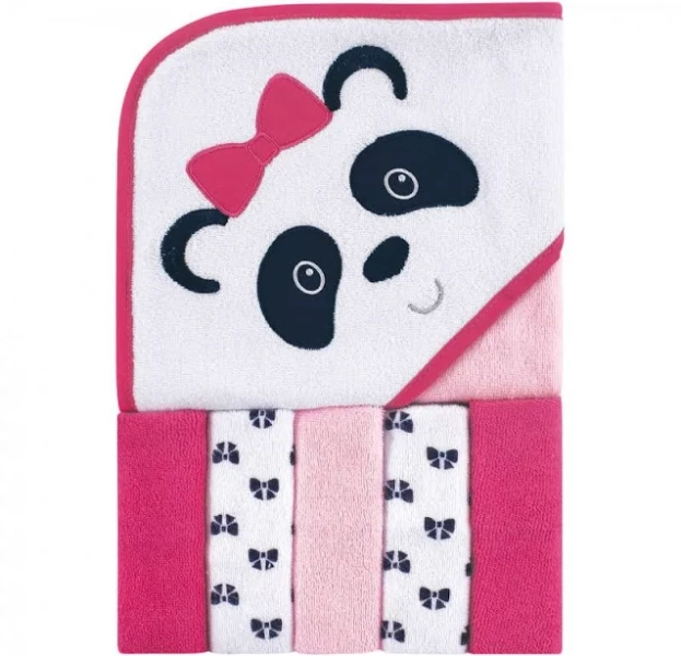 Luvable Friends Baby Hooded Towel with Five Washcloths