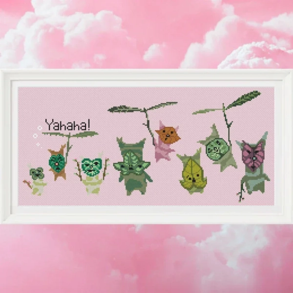 Zelda Tears of the Kingdom Korok Party, Echoes of Wisdom Gaming Cross Stitch Pattern, Easy - 36 Colors - PDF with FREE Bonus Mystery Pattern