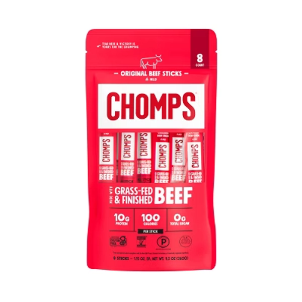 Chomps Snack Sticks Original Beef Meat Sticks - 9.2oz/8ct