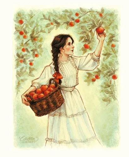 Apple Picking Art Print by Lauren Illustrated