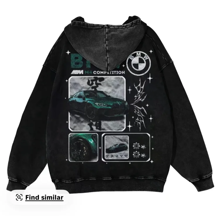 380g Autumn Hoodie M4 Competition Unisex Fit Vintage Washed Hoodie