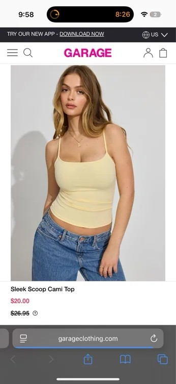 Sleek Scoop Cami Top