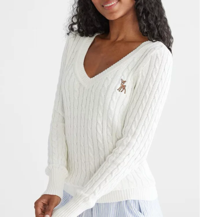 New ArrivalsWomen's New ArrivalsDeer Cable V-Neck SweaterDeer Cable V-Neck Sweater