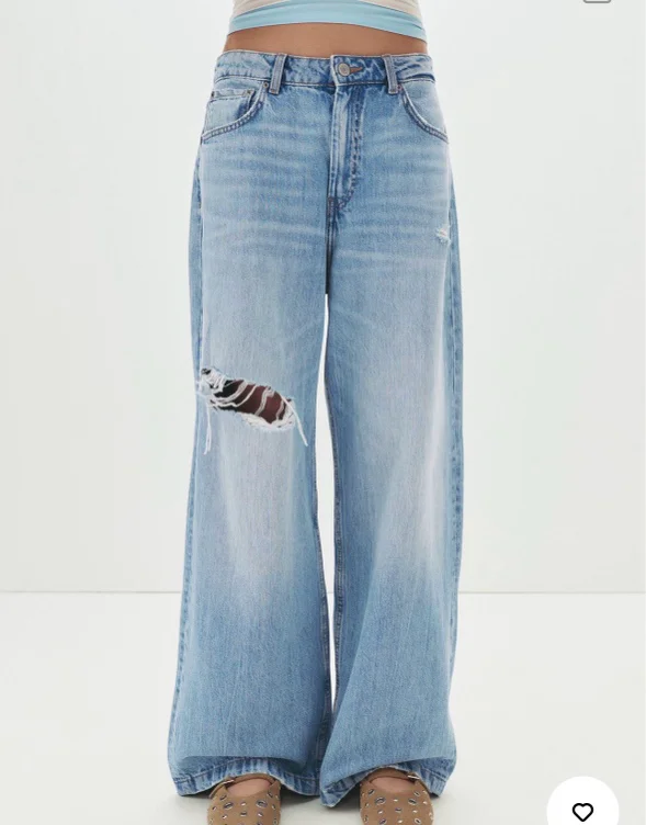 Baggy jeans met halfhoge taille