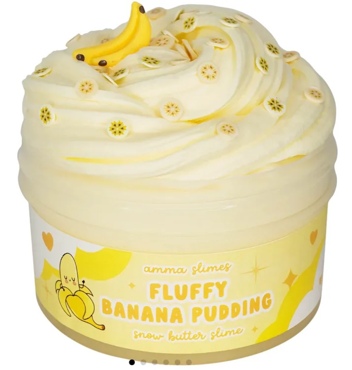 Amma Slimes • Fluffy Banana Pudding Scented Snow Butter Slim - TikTok Shop