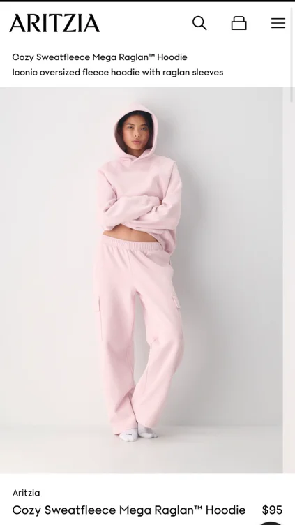 Aritzia hoddi rose/ ensemble 