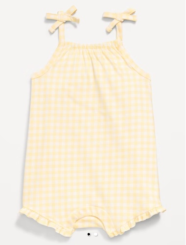 Printed Sleeveless Tie-Strap Romper for Baby | Old Navy