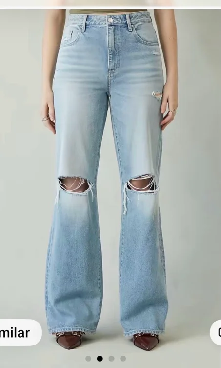 Pacsun Women's Madison High Waisted Girlfriend Jeans Ripped Light - TikTok Shop