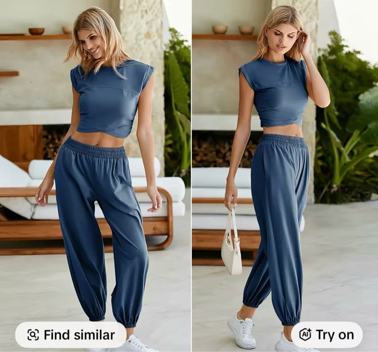 UANEO Women's Two-Piece Casual Suit Short Top With Sports Pants - TikTok Shop